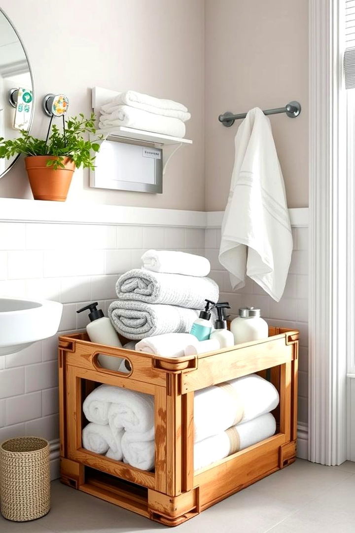 Milk Crate Bathroom Storage Basket - 22 Milk Crate Storage Ideas