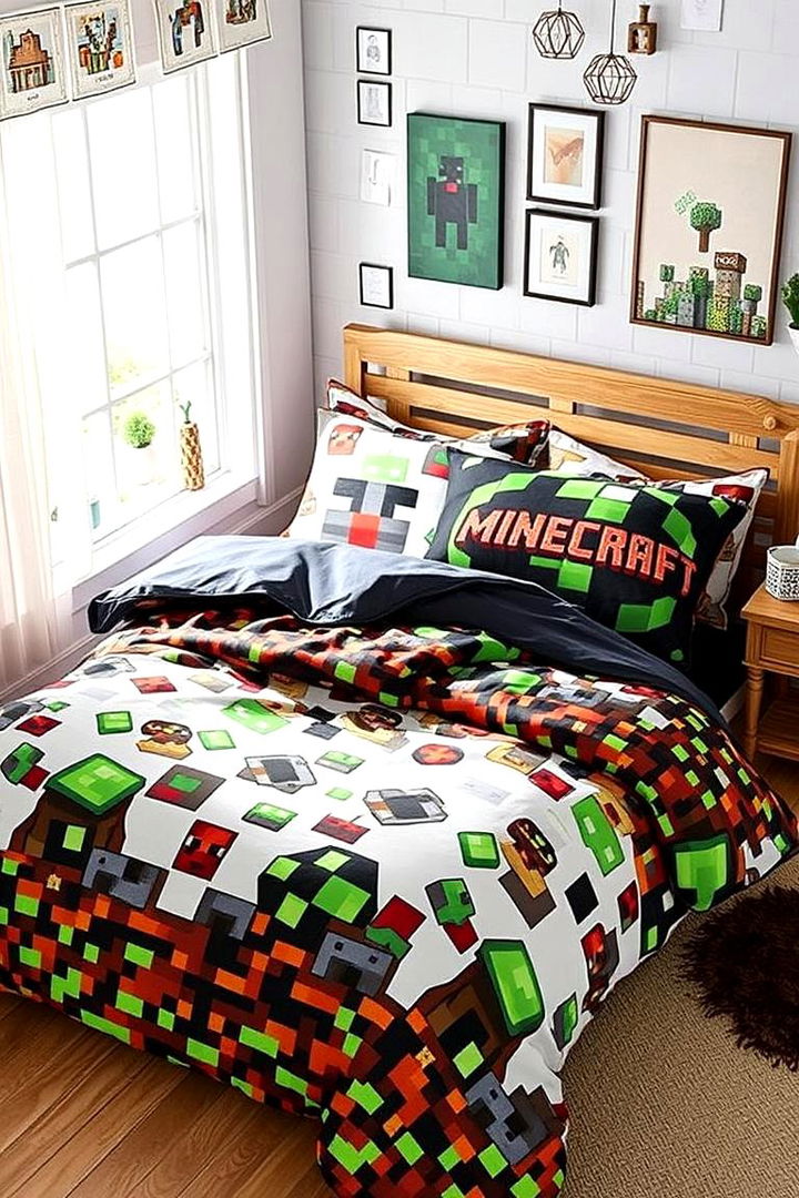 Minecraft Bedding Pattern Creations - 22 Minecraft Themed Bedroom Ideas