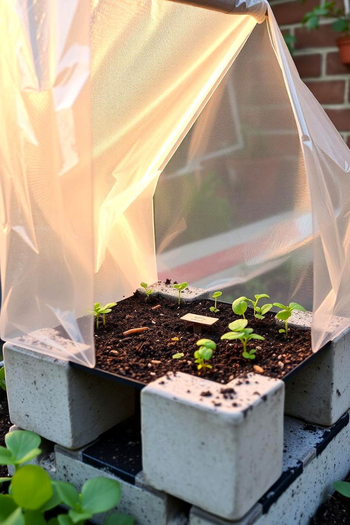 Mini Greenhouse - 22 Cinder Block Garden Ideas