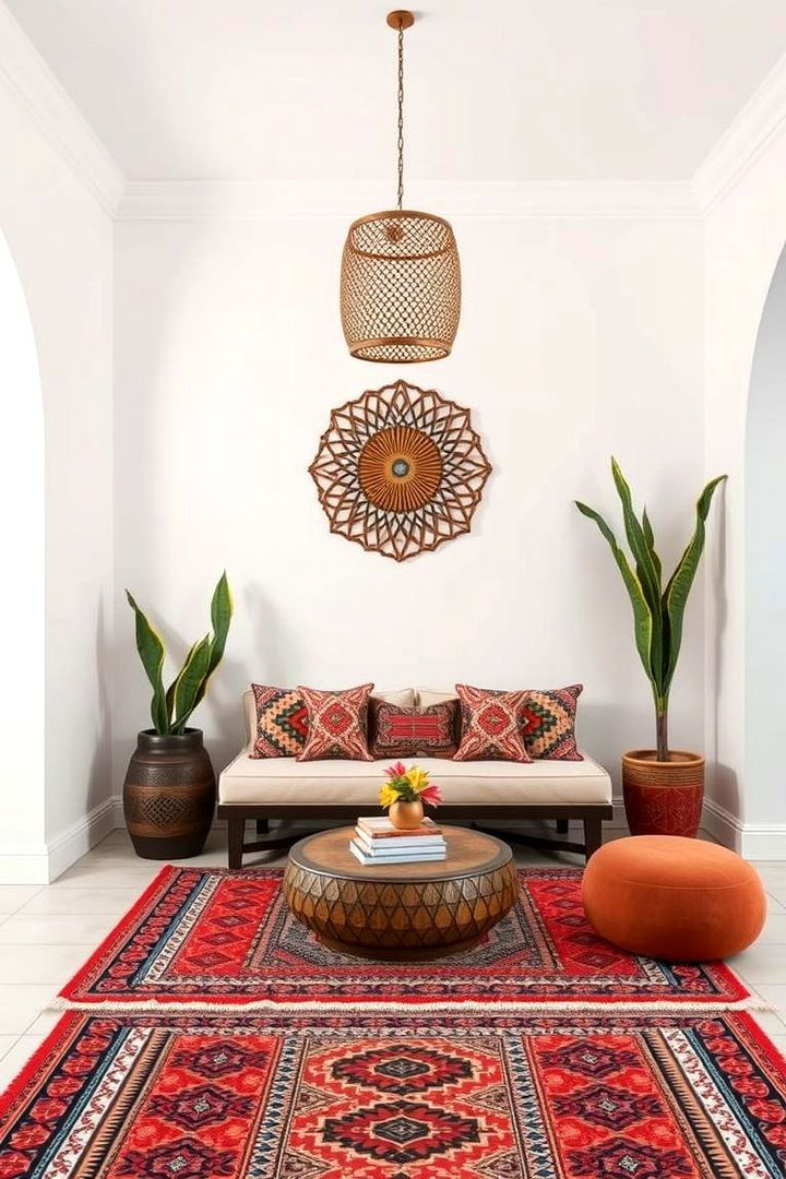 Minimal Decor with Bold Accents - 22 Moroccan Living Room Ideas
