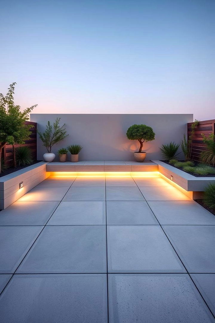 Minimalist Accent Highlights - 22 Painted Concrete Patio Ideas