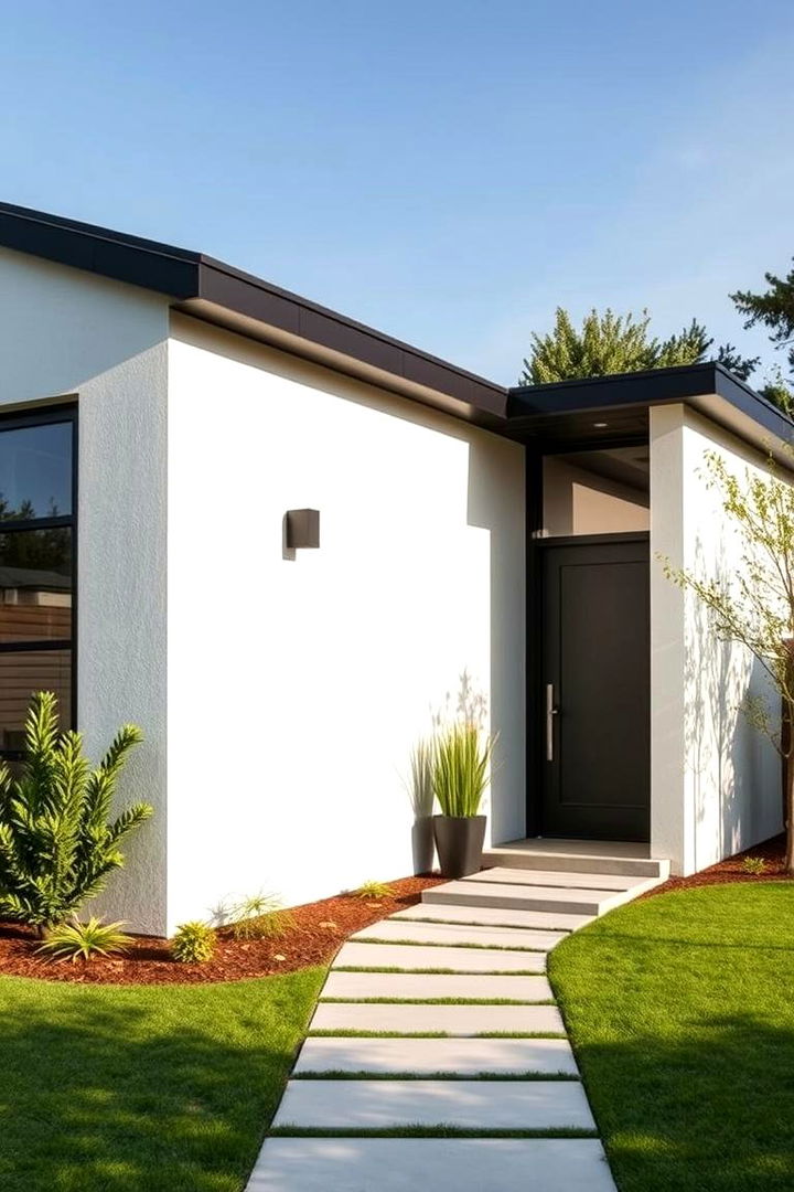 Minimalist Aesthetic Design - 22 single story white house black trim