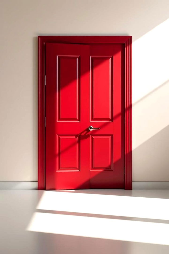 Minimalist Appeal with Bold Color - 22 Dark Red Front Door Ideas