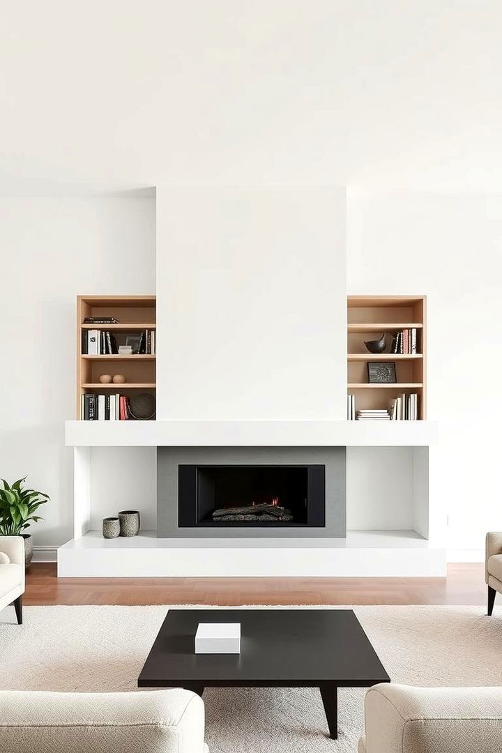 Minimalist Approach - 22 Fireplace With Bookshelves