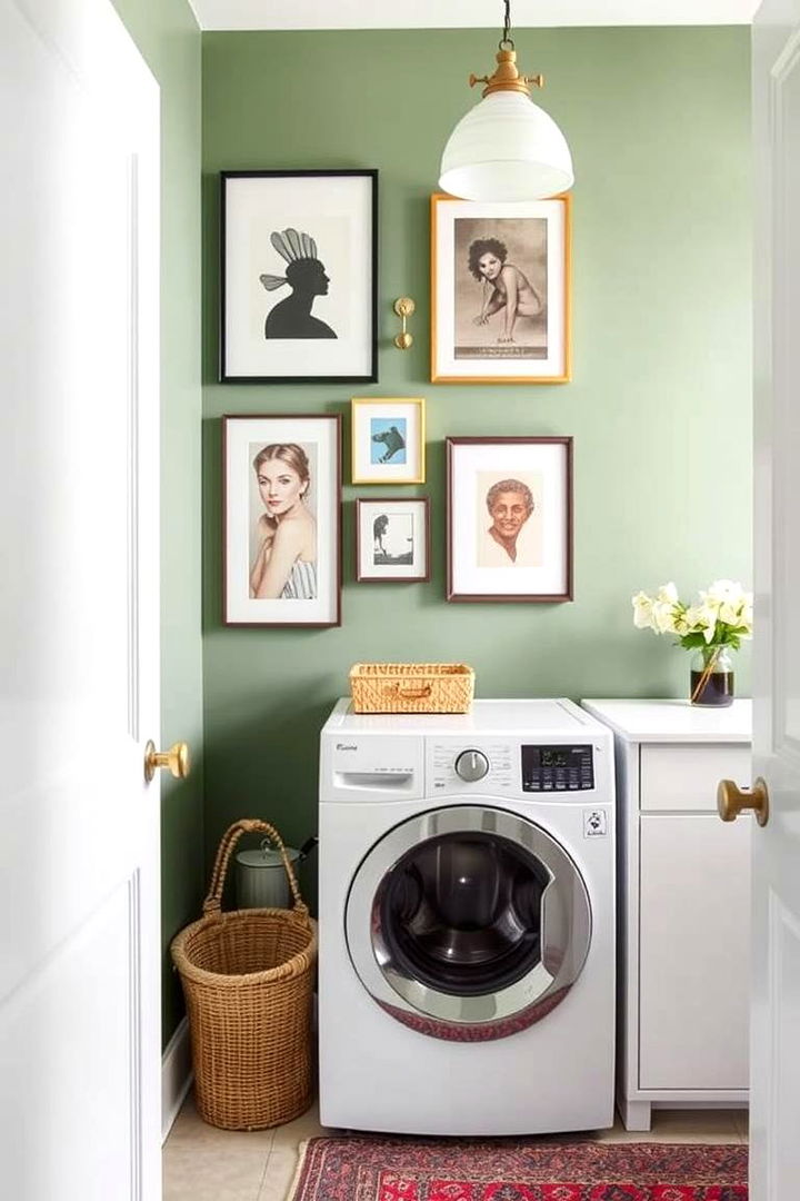 Minimalist Art Pieces - 22 Sage Green Laundry Room Ideas