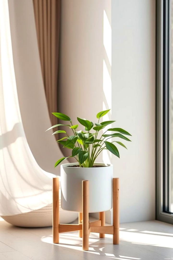 Minimalist Bamboo Planter Stand - 22 Outdoor Plant Stand Ideas