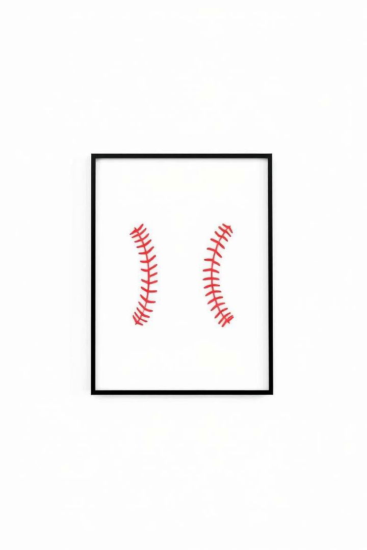 Minimalist Baseball Art Pieces - 22 Baseball Room Decor Ideas