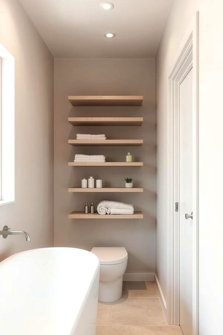 Minimalist Bathroom Shelf System - 22 Bathroom Shelf Ideas