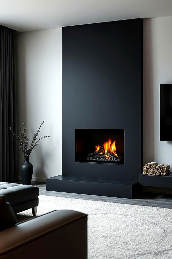 Minimalist Black Elegance - 22 Fireplace Paint Ideas