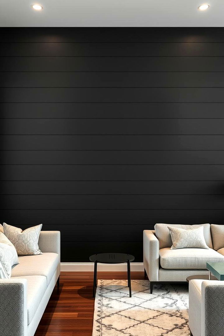 Minimalist Black Shiplap Accent - 22 shiplap accent wall ideas