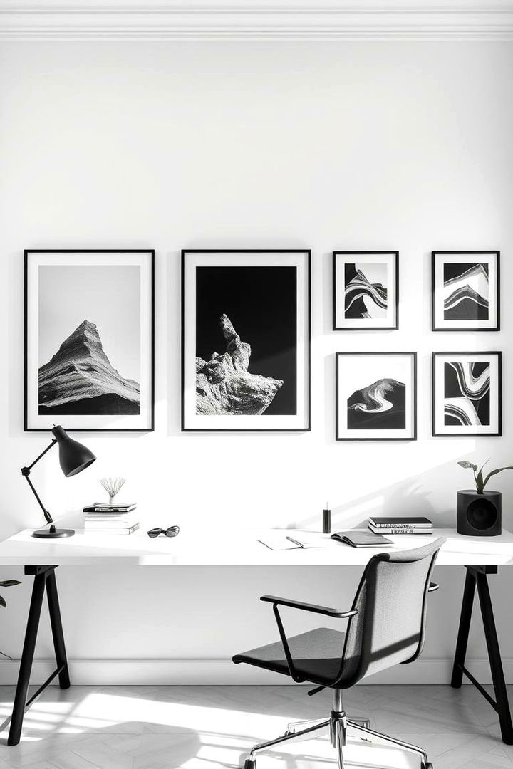Minimalist Black and White Photography - 22 Office Wall Decor Ideas