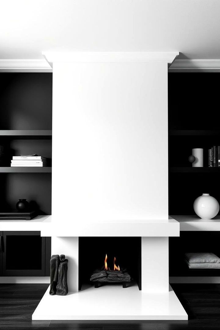 Minimalist Black and White - 22 Floor to Ceiling Fireplace Ideas