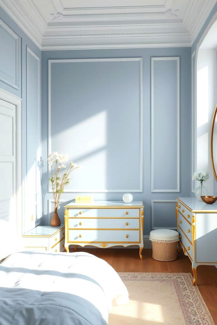 Minimalist Blue Palette - 22 Blue and Gold Bedroom Ideas