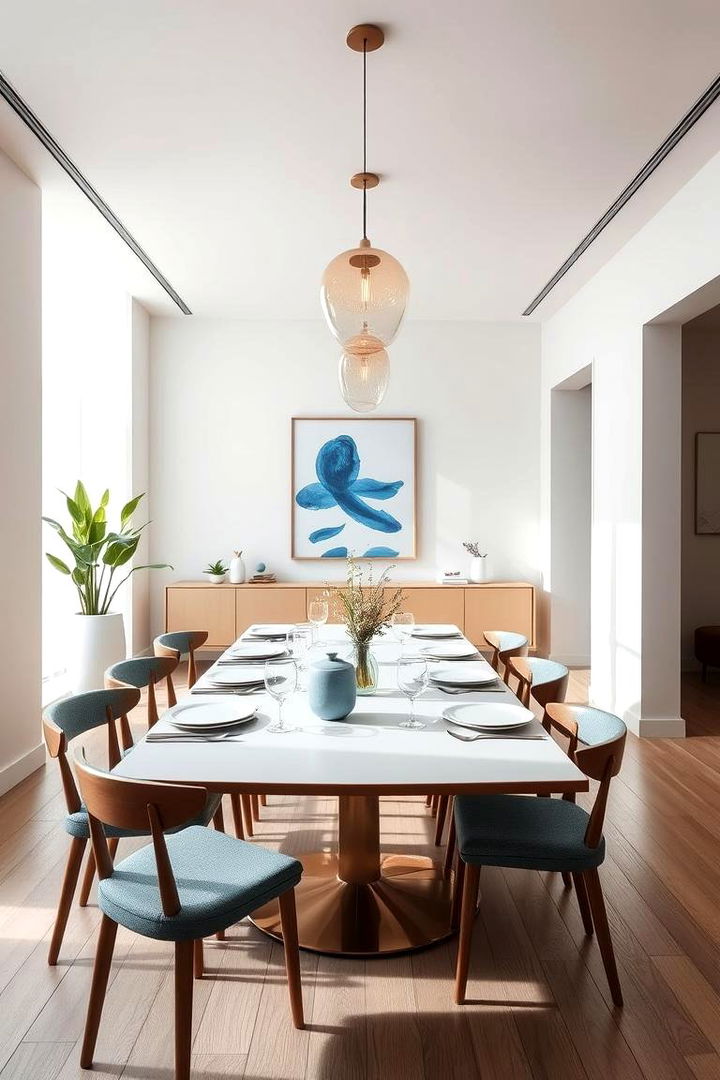Minimalist Blue Touch - 22 Blue Dining Room Ideas