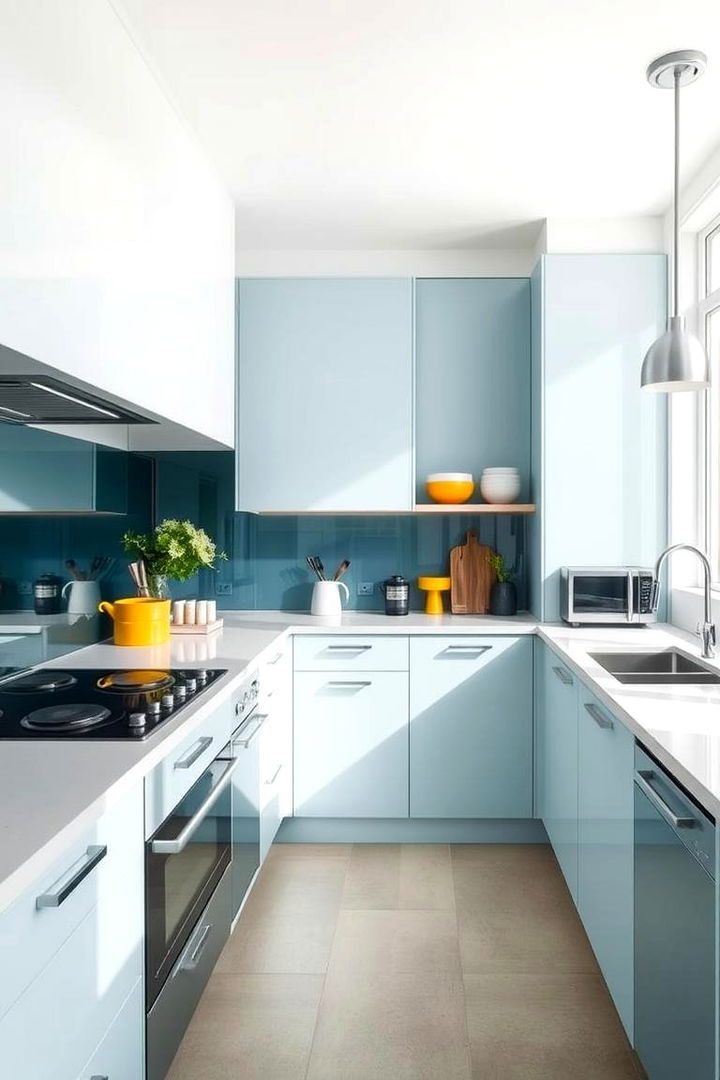 Minimalist Bold Accents - 22 Kitchen With Colored Appliances Ideas