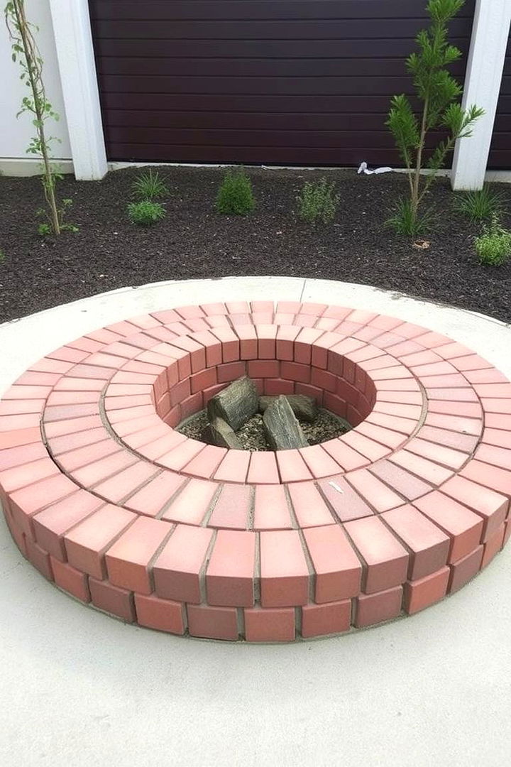 Minimalist Brick Circle - 22 Brick Fire Pit Ideas