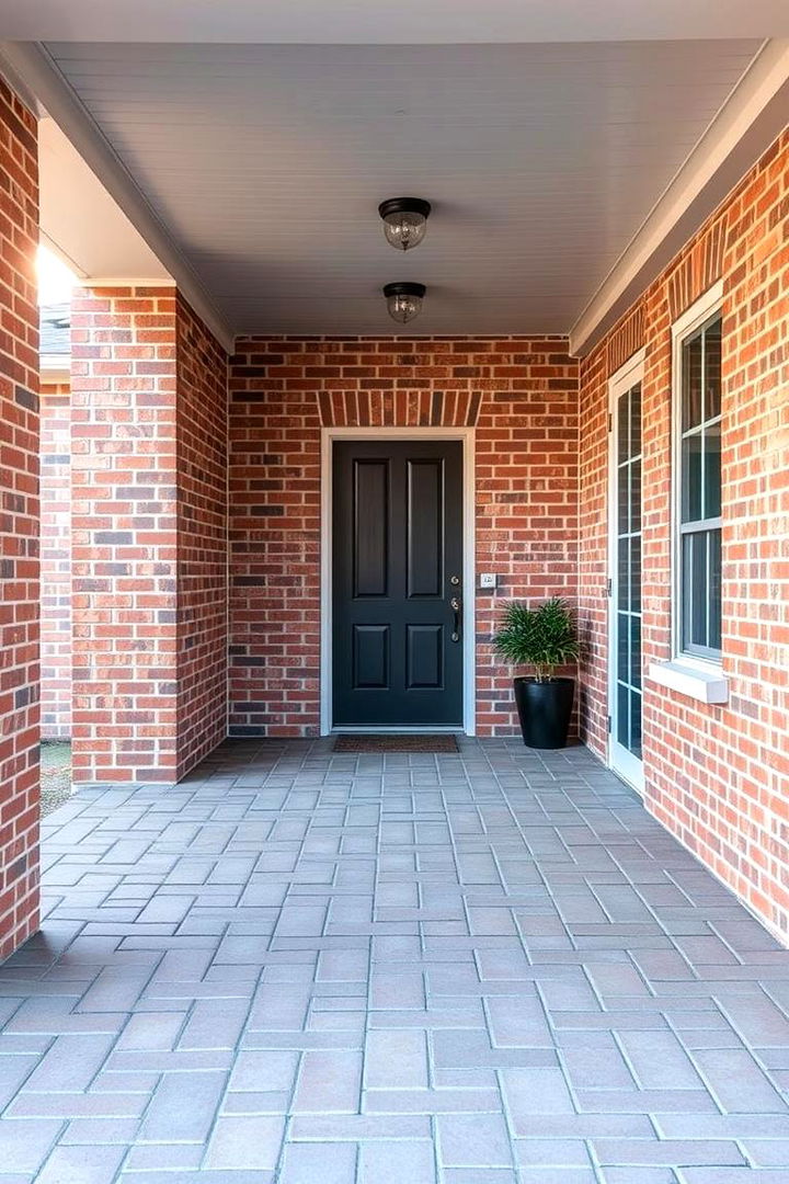 Minimalist Brick Design with Clean Lines - 22 Brick Porch Ideas