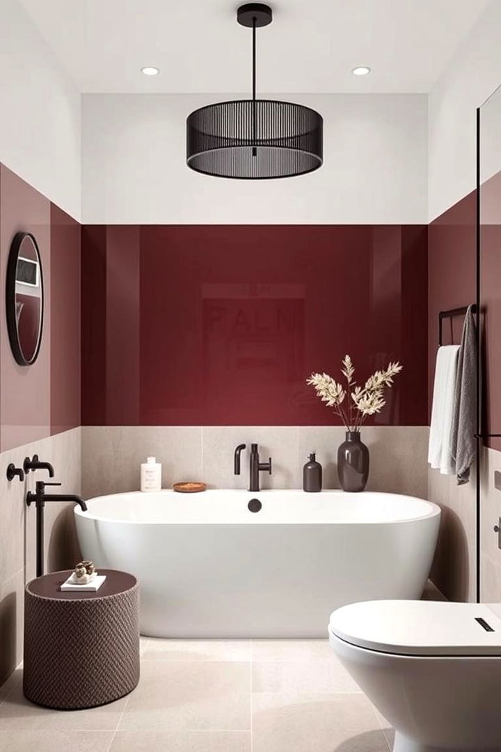 Minimalist Burgundy Design Elements - 22 Burgundy Bathroom Ideas
