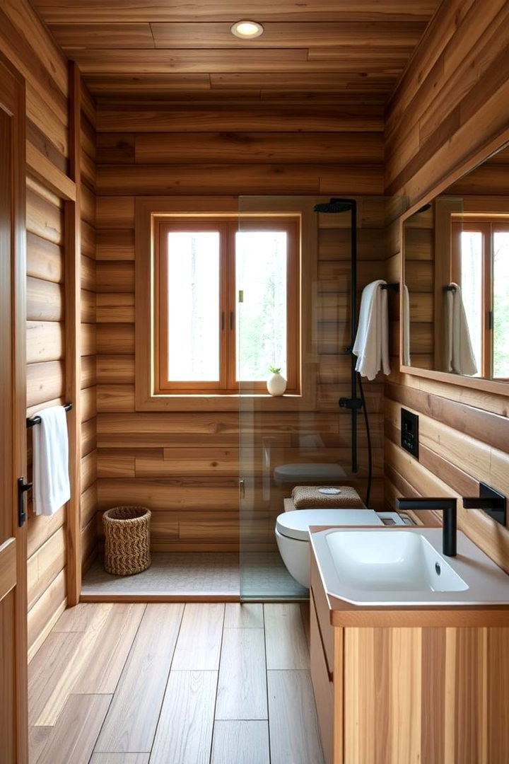 Minimalist Cabin Simplicity - 22 Log Cabin Bathroom Ideas