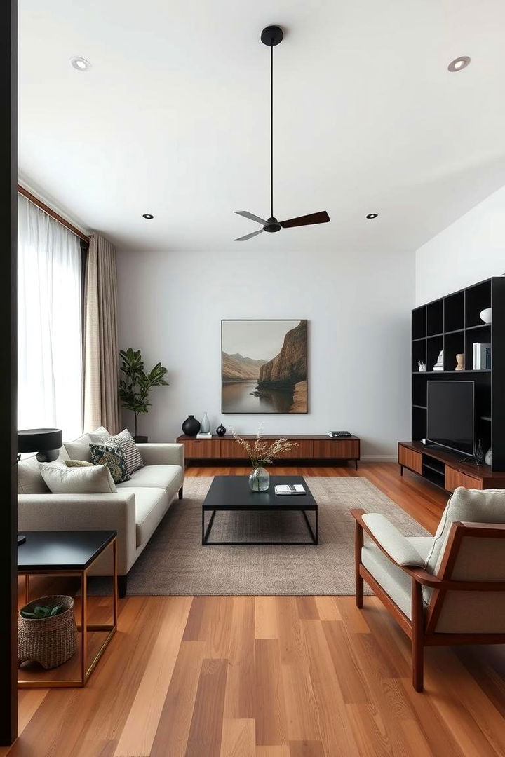 Minimalist Calm with Focused Accents - 22 Black and Brown Living Room Ideas