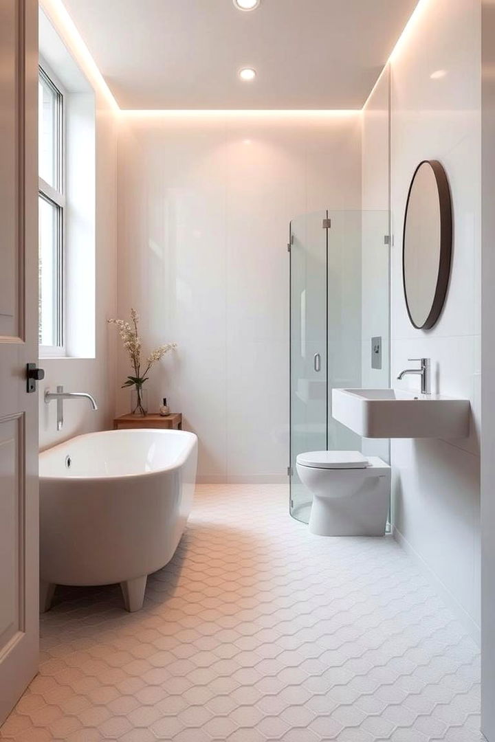 Minimalist Chic - 22 Penny Tile Bathroom Floor Ideas