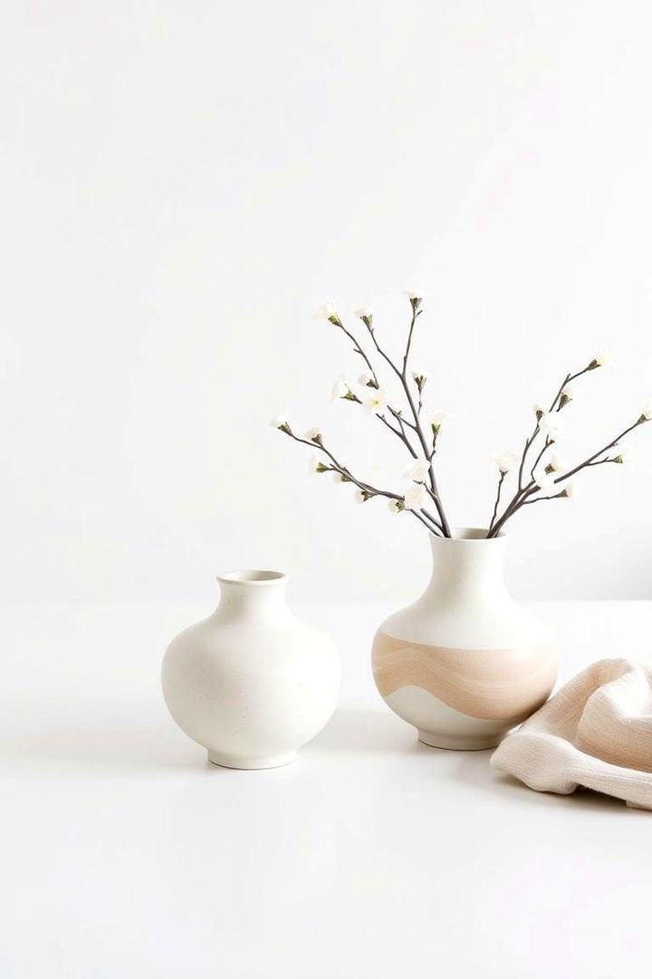 Minimalist Chic Ceramic Centerpiece - 22 Baby Shower Centerpiece Ideas