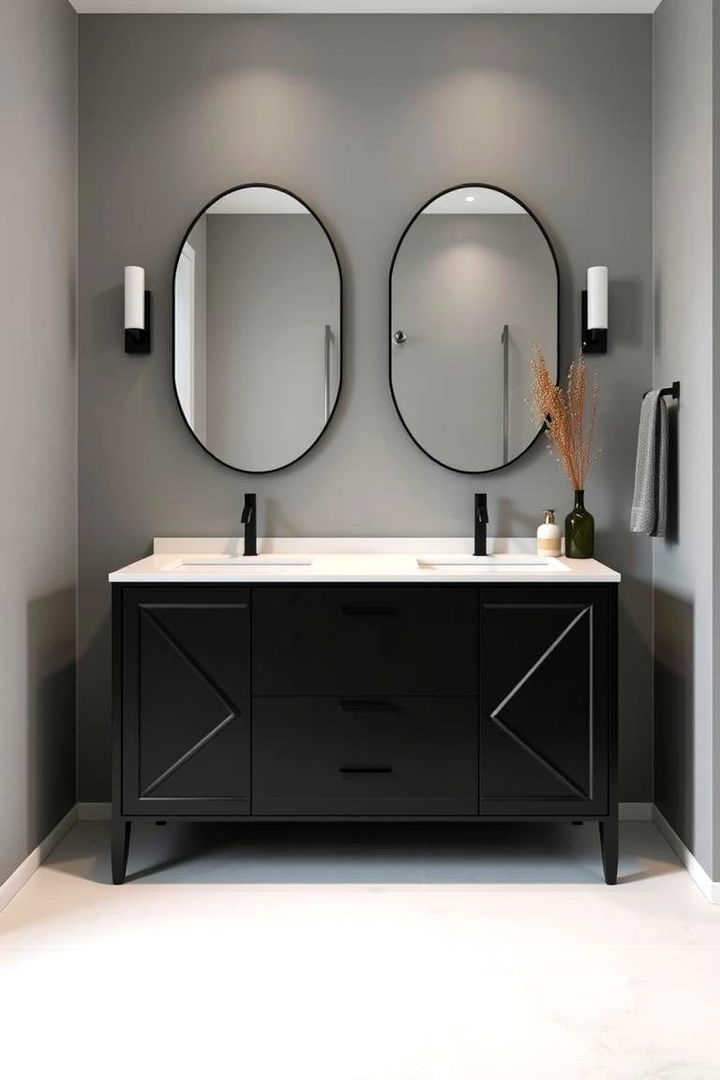 Minimalist Chic Design - 22 Black Vanity Bathroom Ideas