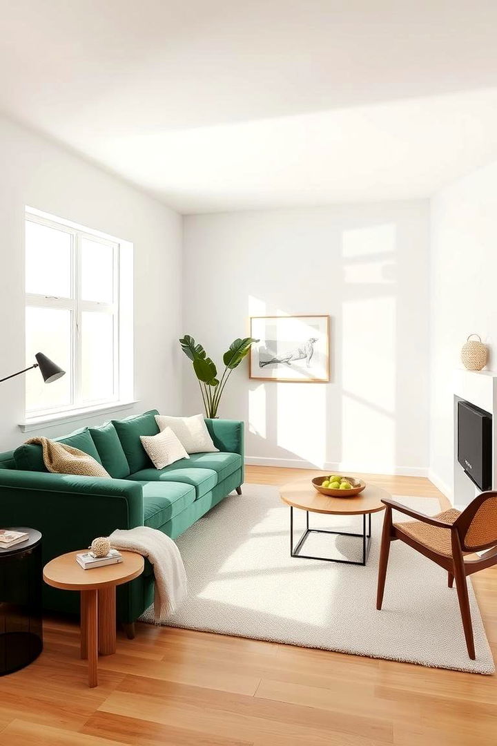 Minimalist Chic Design - 22 Emerald Green Sofa Living Room Ideas