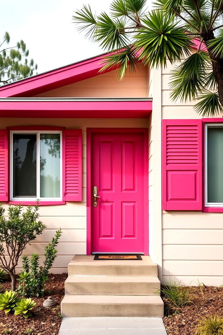 Minimalist Color Palettes with Bold Accent Hues - 22 Mid-Century Modern Exterior Home Ideas