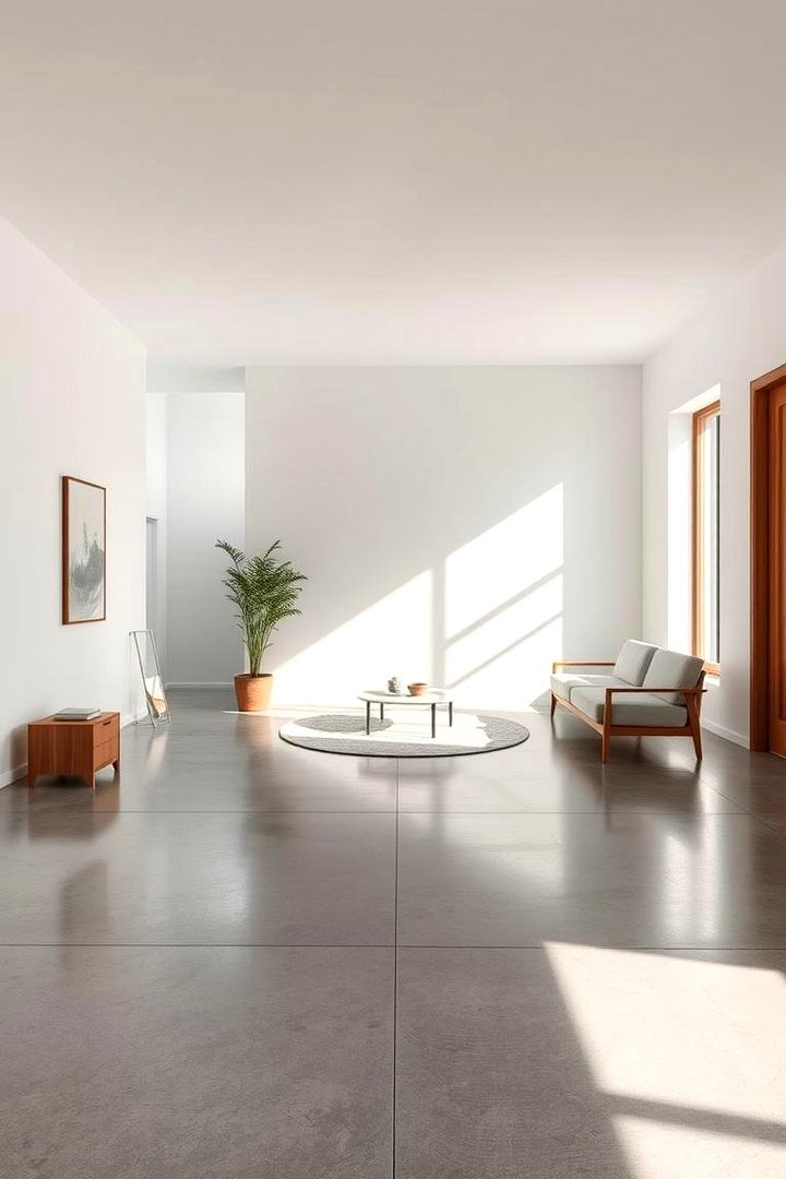 Minimalist Concrete Chic - 22 Rustic Concrete Floor Living Room Ideas