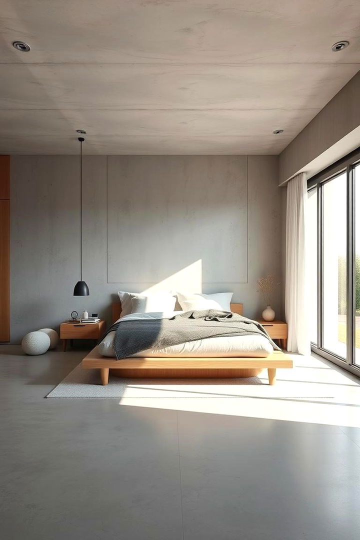 Minimalist Concrete Chic - 22 Concrete Floor Bedroom Ideas