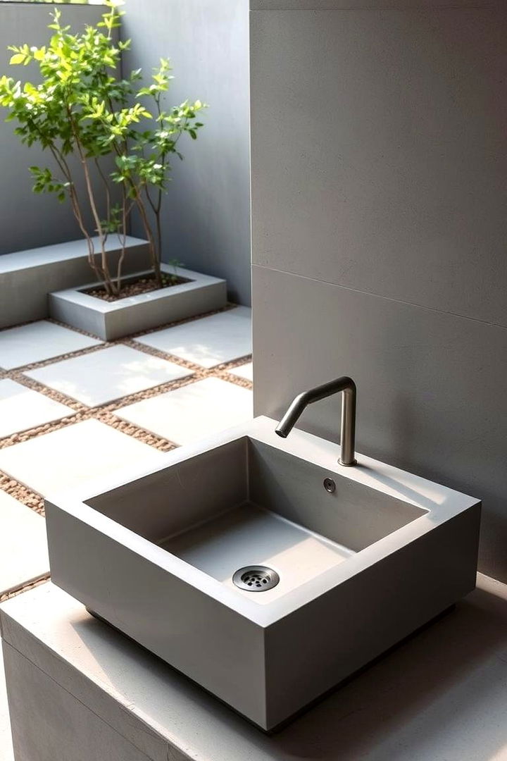Minimalist Concrete Sinks - 22 outdoor sink ideas