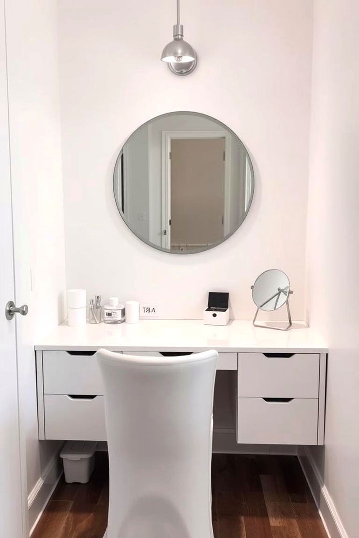 Minimalist Corner Setup - 22 Makeup Vanity Ideas