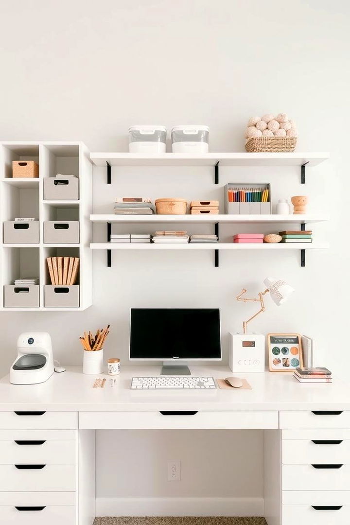 Minimalist Craft Station - 22 Craft Room Ideas