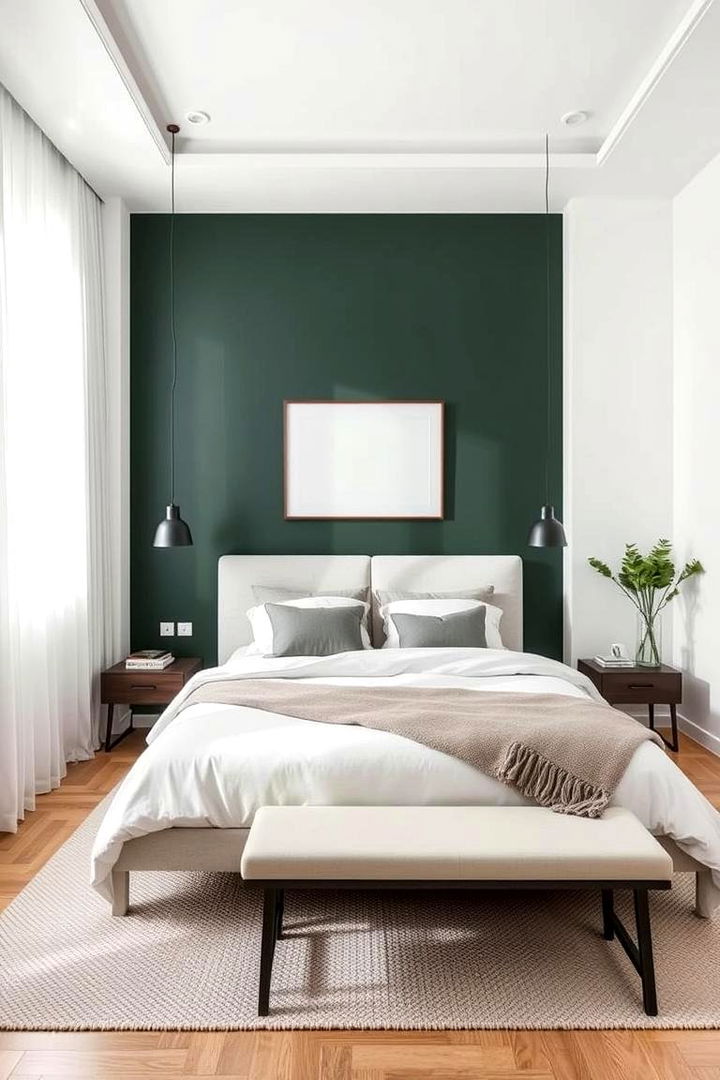 Minimalist Dark Green Bedroom Design - 22 Dark Green Bedroom Ideas