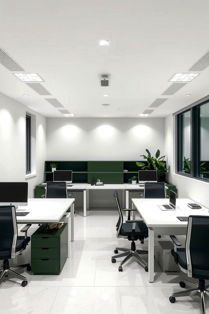 Minimalist Dark Green Design Approach - 22 Dark Green Office Ideas and Inspiration