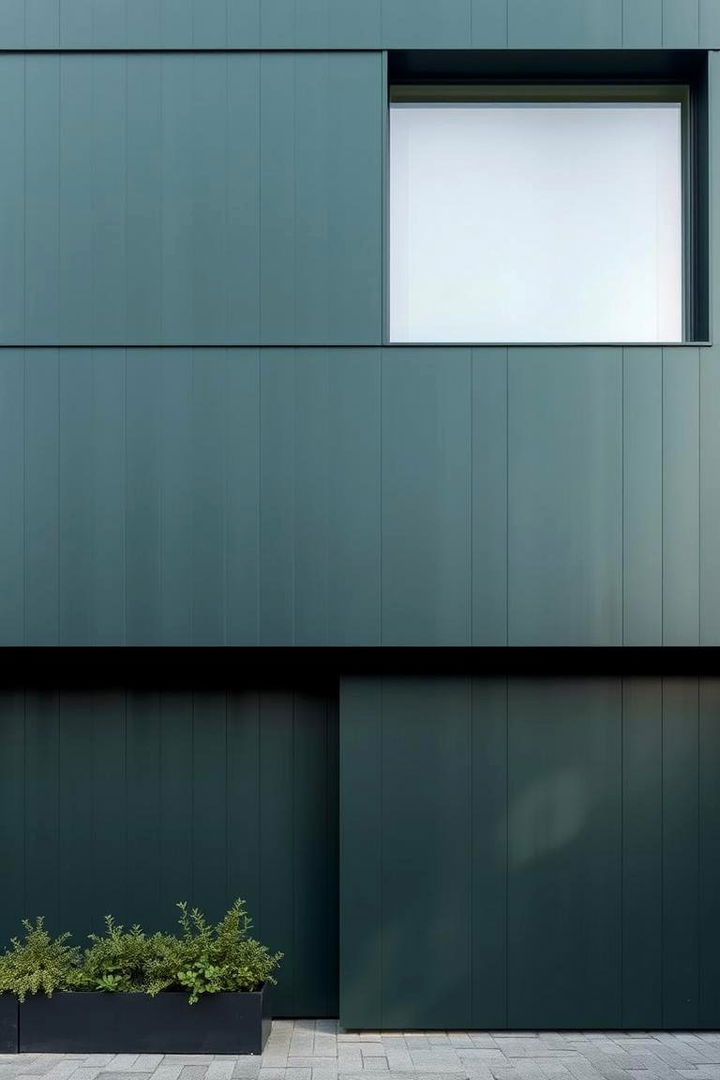 Minimalist Dark Green Facade - 22 Dark Green Exterior Ideas