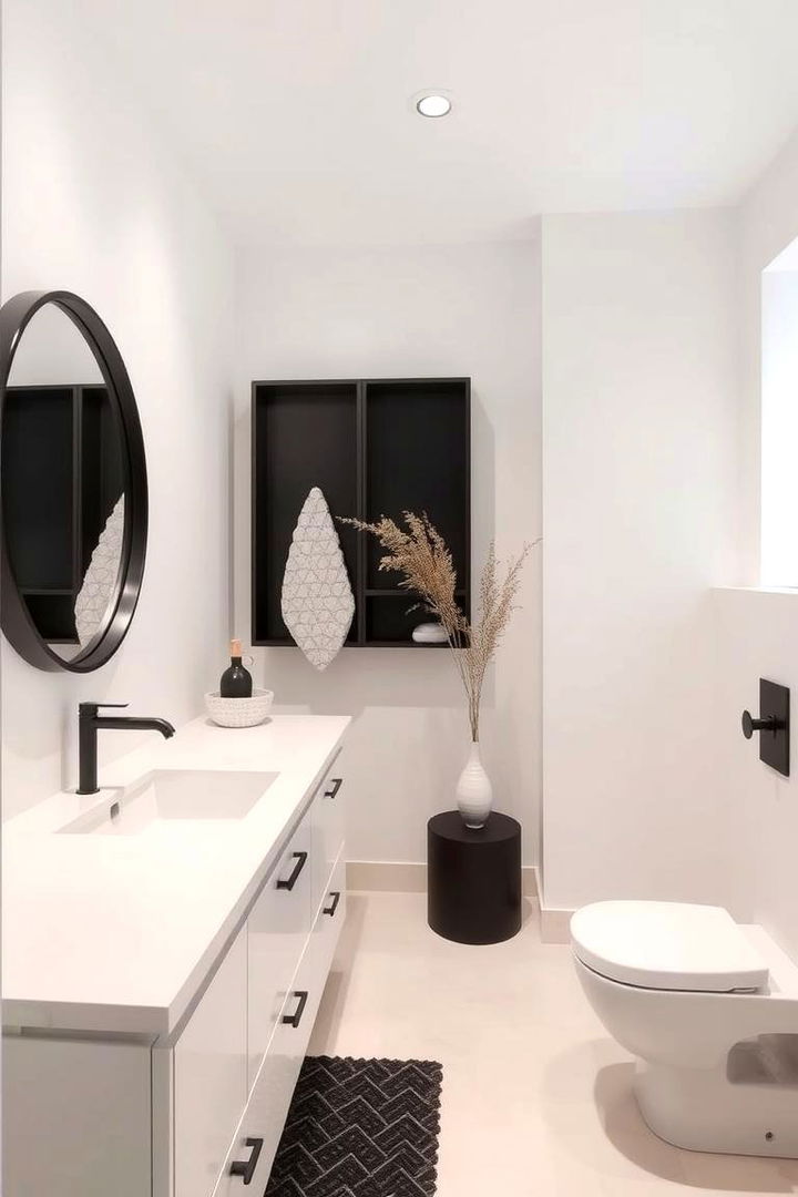 Minimalist Deco Charm - 22 Bathroom With Black Fixtures