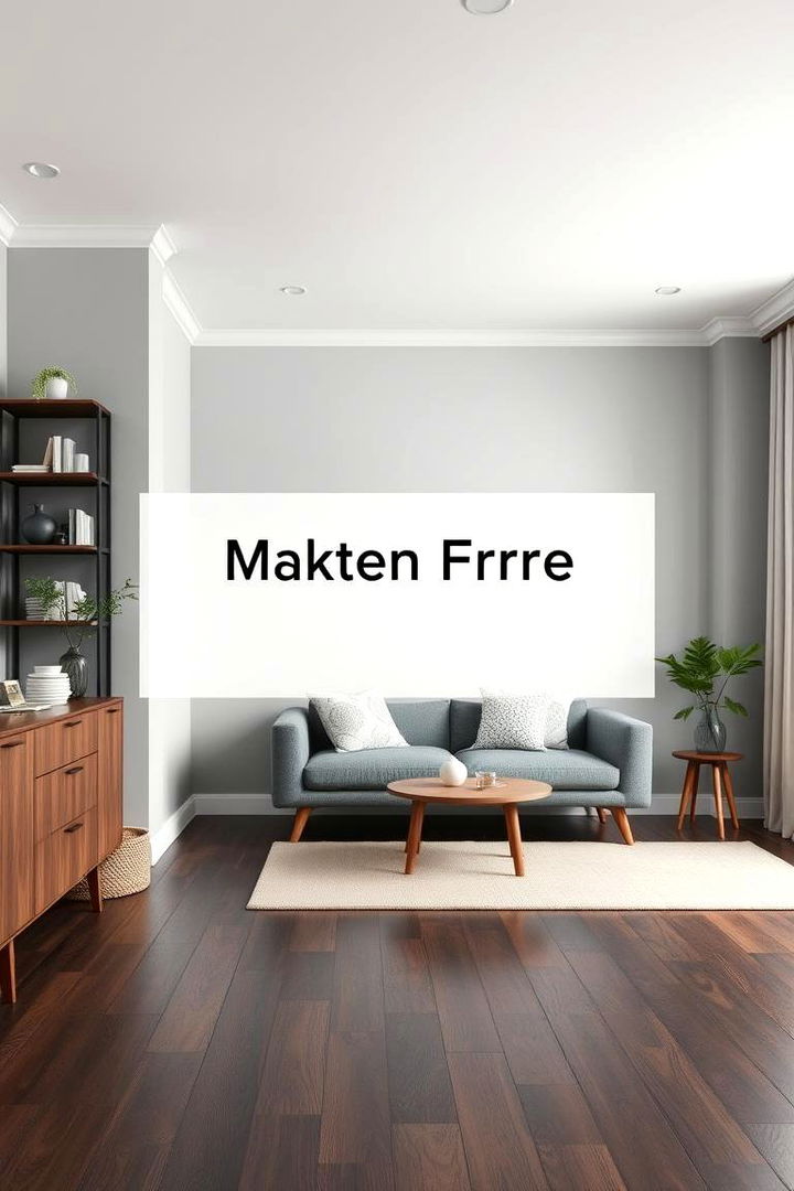 Minimalist Decor Trends - 22 Grey Living Room With Dark Wood Floors