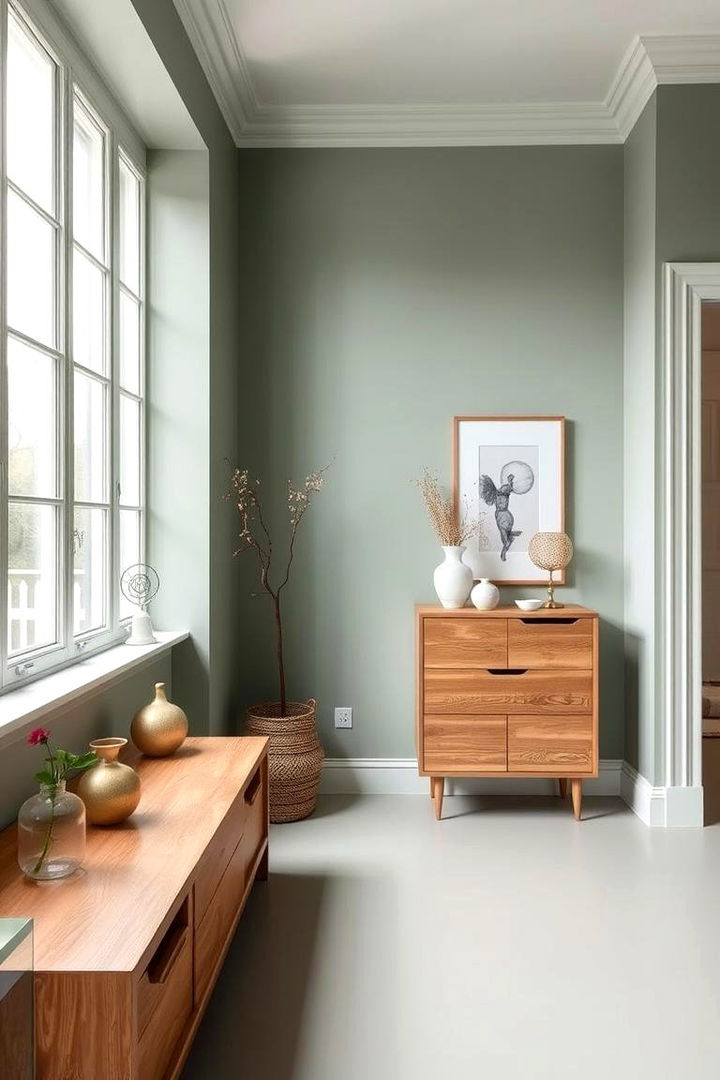 Minimalist Design Accents - 22 Sage Green House With Black Door