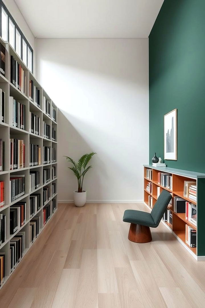 Minimalist Design Approach - 22 Dark Green Home Library Ideas and Inspiration