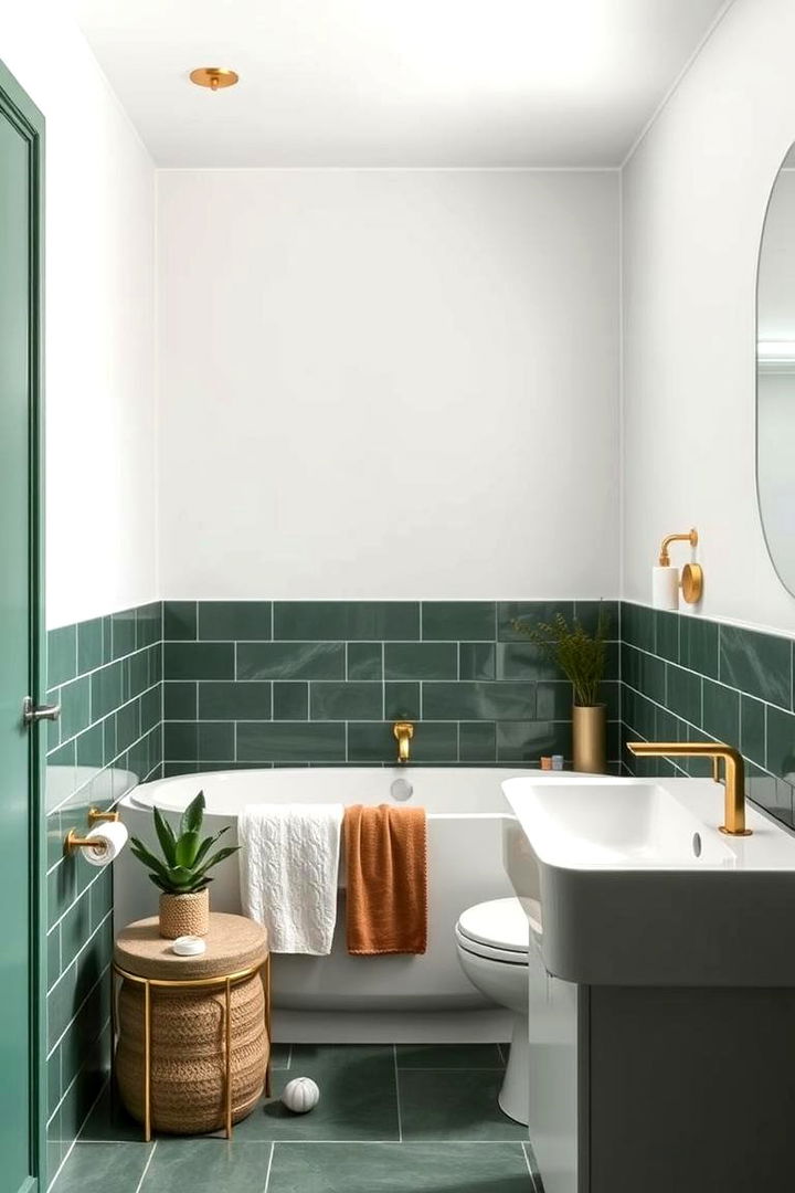 Minimalist Design Touches - 22 Green and Gold Bathroom Ideas