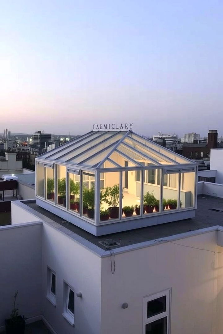 Minimalist Design with Clean Lines - 22 Rooftop Greenhouse Ideas