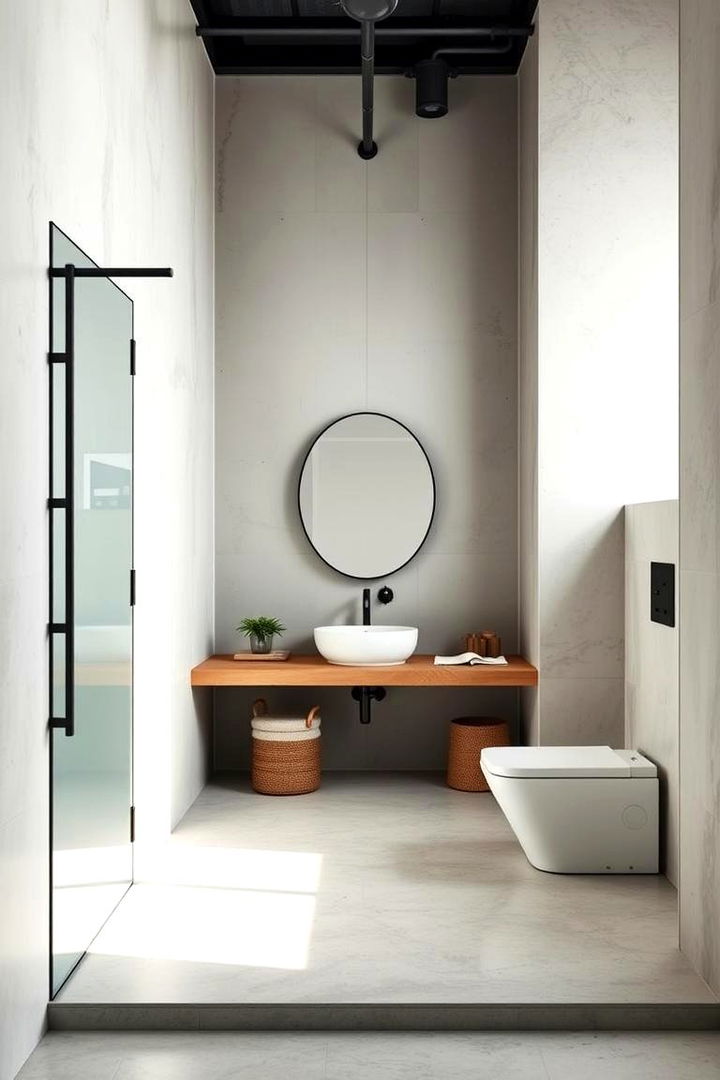 Minimalist Design with an Industrial Twist - 22 Industrial Bathroom Ideas