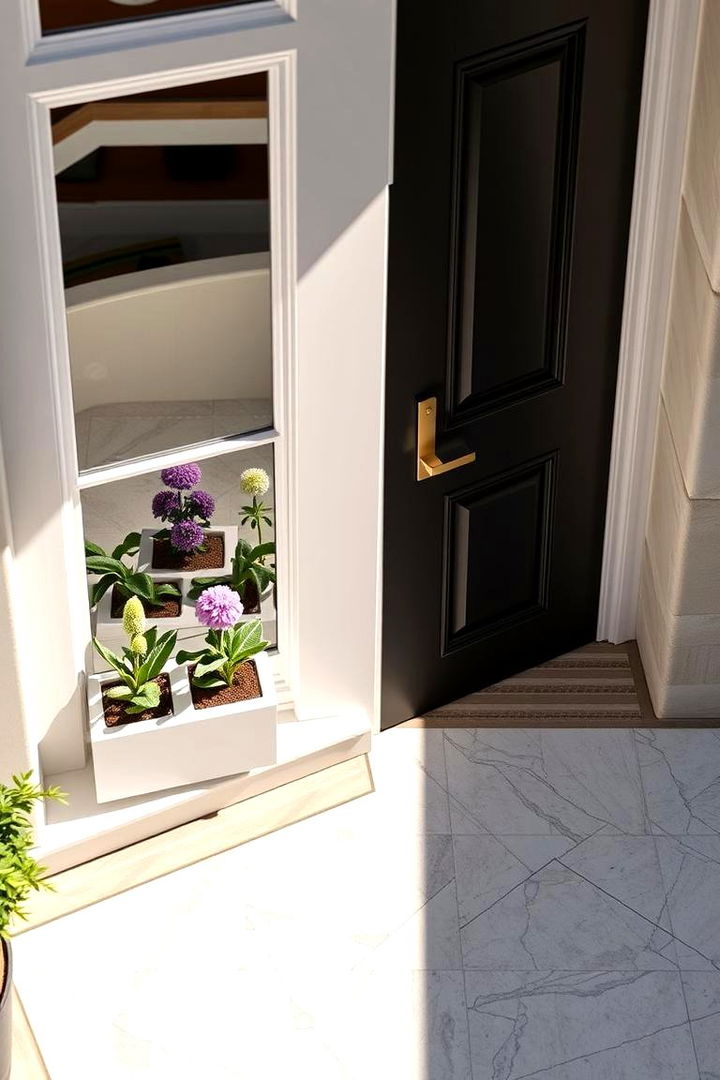 Minimalist Door Sill Planters - 22 Summer Front Door Decor Ideas