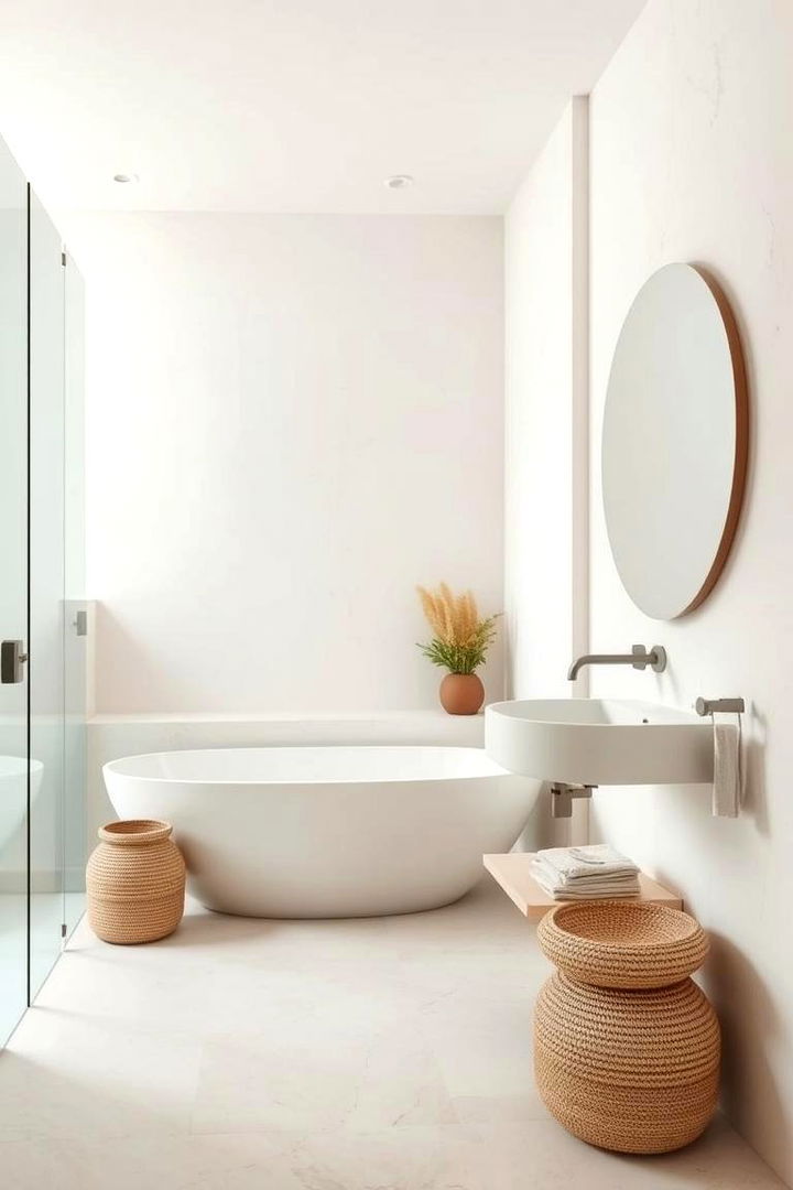Minimalist Earthy Layout - 22 Earthy Bathroom Ideas