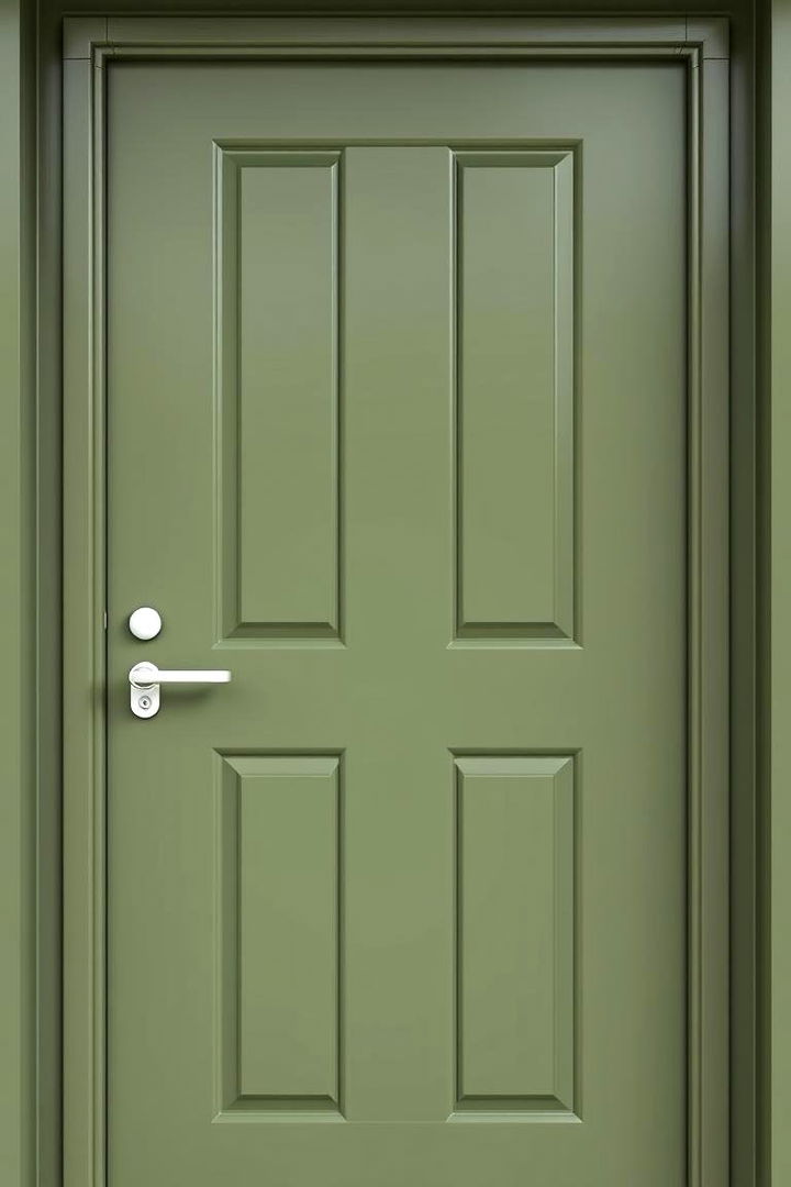 Minimalist Elegance in Olive - 22 Olive Green Front Door Ideas