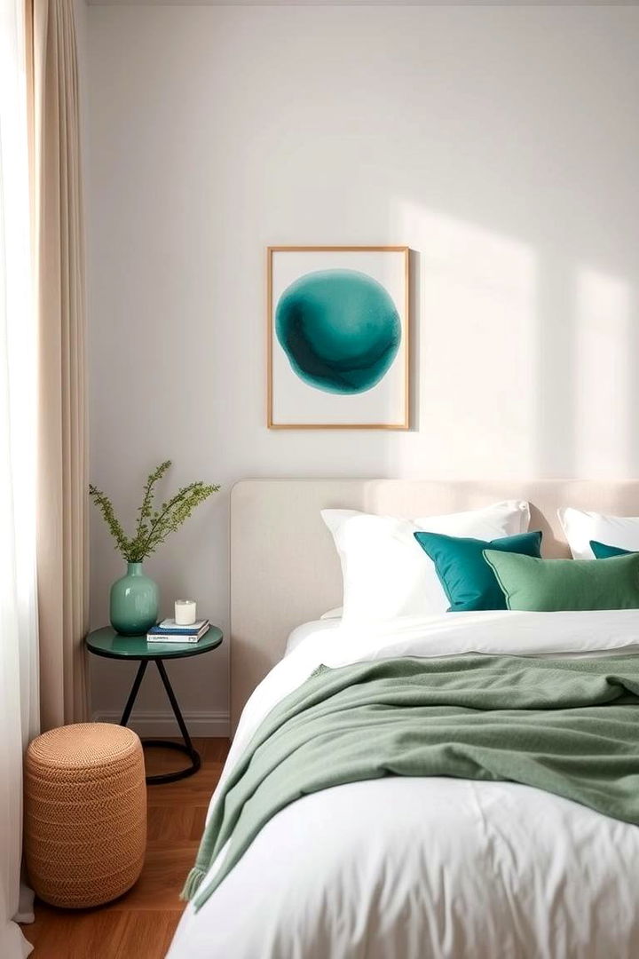 Minimalist Emerald Detailing - 22 Emerald Green Bedroom Ideas