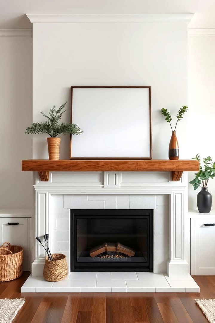 Minimalist Farmhouse Chic - 22 Farmhouse Fireplace Ideas