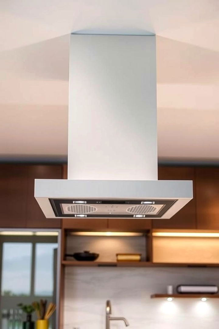 Minimalist Floating Range Hood - 22 Range Hood Ideas